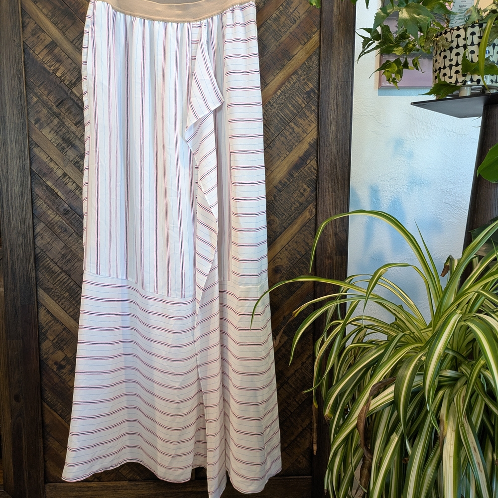 Striped Maxi Skirt in Cream and Pink